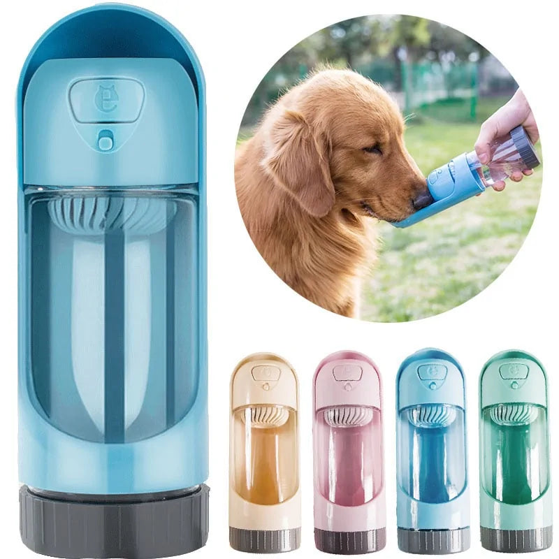 Portable Pet Water Bottle Feeder for Dogs: Travel Drinking Bowl + carbon filter