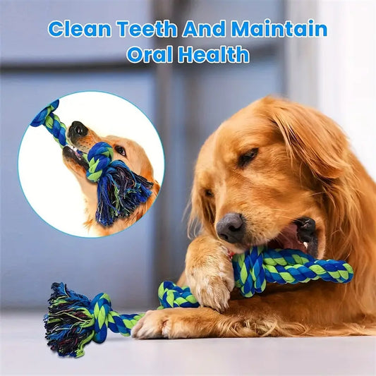 Heavy-Duty Rope Knot Dog Toys For Large Breeds Dental Health Chew